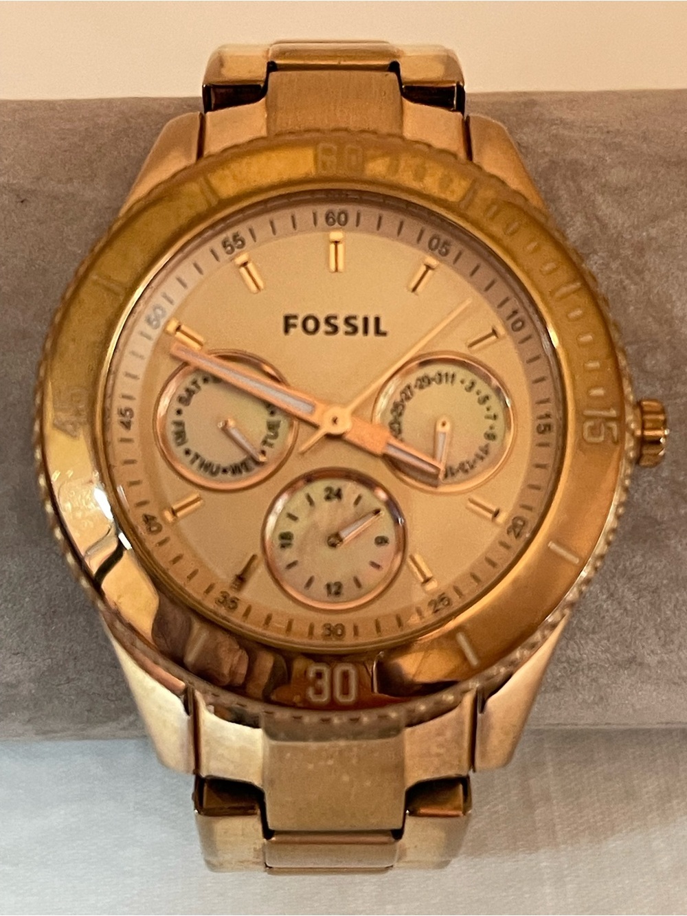 Fossil Rose Gold-Tone Multifunction Bracelet Watch